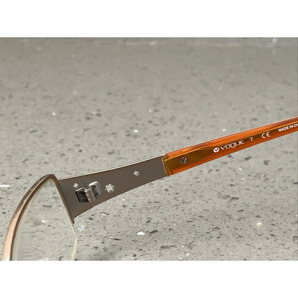 Vogue Half rim Eyeglasses FRAMES ONLY VO3619 740 52-18-135 Shiny Brown Orange